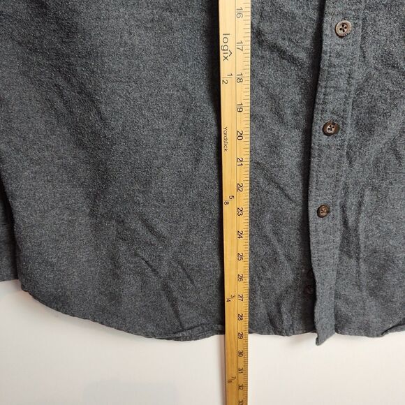 Eddie Bauer Button-Up Flannel Shirt Men's XL Gray Long Sleeves Collared - Picture 5 of 9